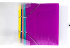 A4��Doc. Box with 5 Elastic Folder Set